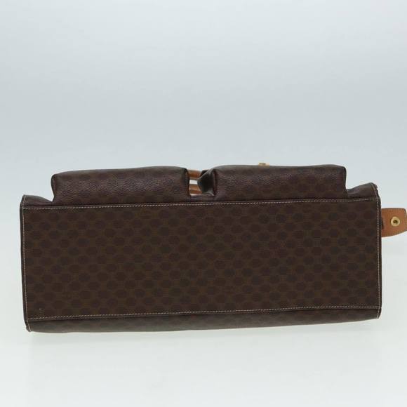 CELINE Macadam Canvas Hand Bag PVC Leather Brown Gold Auth 85545 - Picture 5 of 16